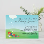 Invitation à l'arrosage de bébé, fleurs primaires  (Debout devant)