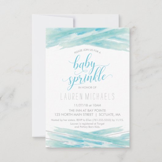 Invitation à l'aspersion de bébé - Personnaliser I (Devant)
