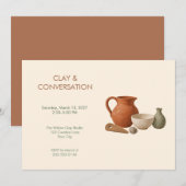Invitation à l'atelier de poterie terreuse (Devant / Derrière)