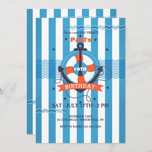 Invitation à l'attaque des rayures marines (Devant / Derrière)