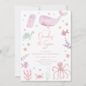Invitation A l'aube du Pastel Rose de la Mer 1er anniversaire (Devant)