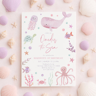 Invitation A l'aube du Pastel Rose de la Mer 1er anniversaire