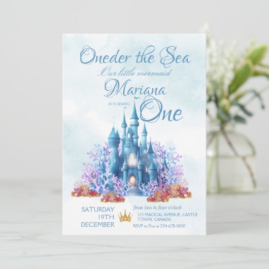 Invitation À l'autre La mer 1er anniversaire sous la mer (Debout devant)