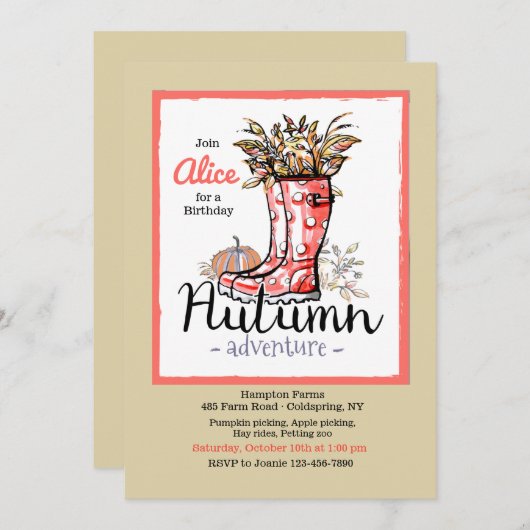 Invitation à l'Aventure d'Automne (Devant / Derrière)