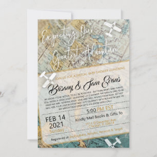 Invitation à l'aventure pour le Baby shower virtue