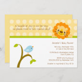 Invitation à l'baby shower à petits pois d'oiseaux (Devant / Derrière)