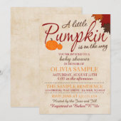 Invitation à l'Baby shower Citrouille d'automne (Devant / Derrière)