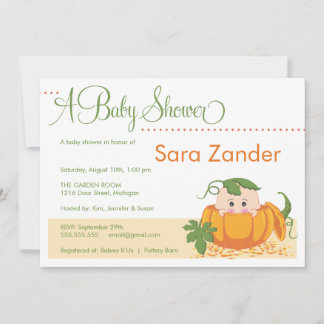 Invitation à l'Baby shower Citrouille d'automne