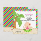 Invitation à l'Baby shower de bébé Hula (Devant / Derrière)