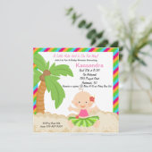 Invitation à l'Baby shower de bébé Hula (Debout devant)