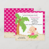 Invitation à l'Baby shower de bébé Hula (Devant / Derrière)