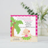 Invitation à l'Baby shower de bébé Hula (Debout devant)