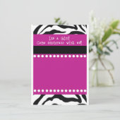 Invitation à l'Baby shower de filles Zebra (Debout devant)