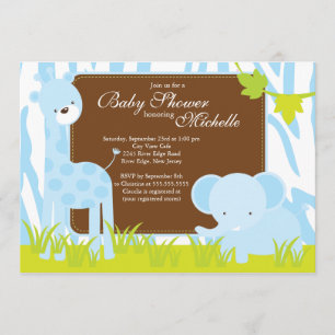 Invitation à l'Baby shower de Garçon de la Jungle