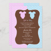 Invitation à l'Baby shower de la Fête de la Révéla (Devant / Derrière)