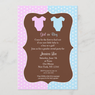 Invitation à l'Baby shower de la Fête de la Révéla