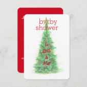 Invitation à l'Baby shower de Noël - Petite fille (Devant / Derrière)