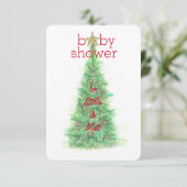 Invitation à l'Baby shower de Noël - Petite fille (Debout devant)