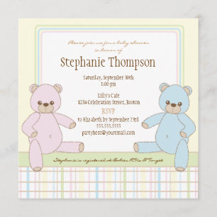 Invitation à l'Baby shower des Nounours de la Surp