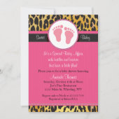 Invitation à l'Baby shower Empreinte de léopard de (Devant)