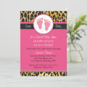 Invitation à l'Baby shower Empreinte de léopard de (Debout devant)