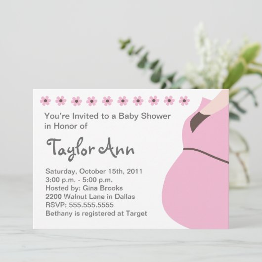 Invitation à l'Baby shower-mère attendue (Debout devant)