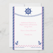 Invitation à l'Baby shower Nautical Baby Girl (Dos)