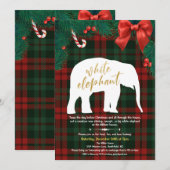 Invitation à l'échange cadeau d'éléphants blancs (Devant / Derrière)