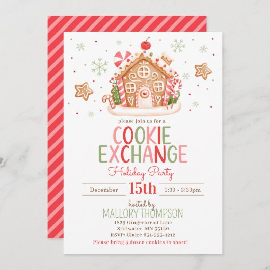 Invitation à l'échange de biscuits à la maison en (Devant / Derrière)