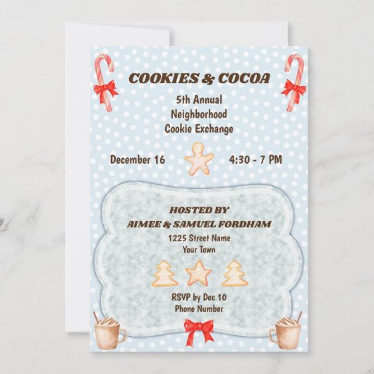 Invitation à l'échange de biscuits de fête (Devant)