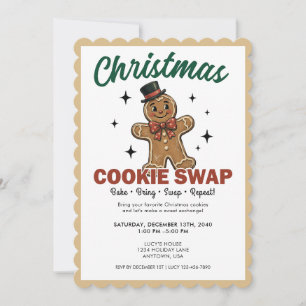 Invitation à l'échange de biscuits de fête de Noël