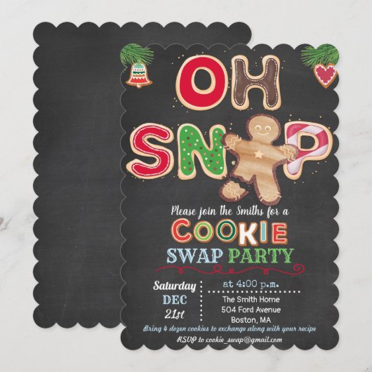 Invitation à l'échange de biscuits de fêtes (Devant / Derrière)
