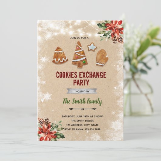 Invitation à l'échange de biscuits de Noël (Debout devant)