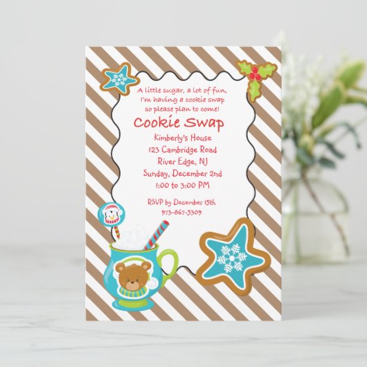 Invitation à l'échange de biscuits Hot Coco & Cook (Debout devant)