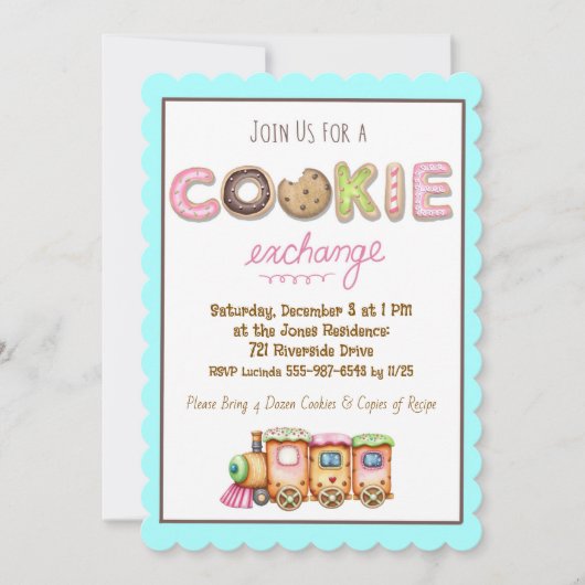 Invitation à l'échange de biscuits pastel, échange (Devant)