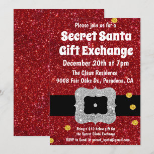 Invitation à l'échange de cadeaux de Père Noël sec