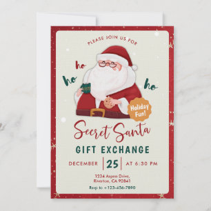 Invitation à l'échange de cadeaux de Père Noël sec