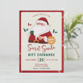 Invitation à l'échange de cadeaux de Père Noël sec (Debout devant)