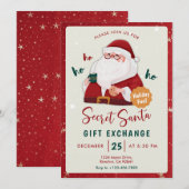 Invitation à l'échange de cadeaux de Père Noël sec (Devant / Derrière)