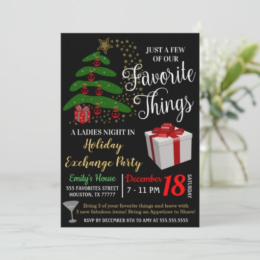 Invitation à l'échange de cadeaux de Things favori (Debout devant)