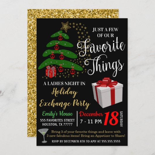 Invitation à l'échange de cadeaux de Things favori (Devant / Derrière)