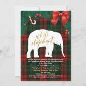Invitation à l'échange de cadeaux éléphant blanc (Devant)