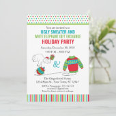 Invitation à l'échange de cadeaux éléphant blanc (Debout devant)