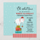 Invitation à l'échange de cadeaux éléphant blanc d (Devant / Derrière)