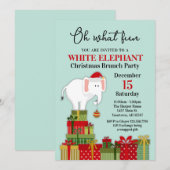 Invitation à l'échange de cadeaux éléphant blanc d (Devant / Derrière)