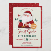 Invitation à l'échange de cadeaux Secret Santa (Devant / Derrière)