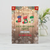 Invitation à l'échange de chaussettes de Noël (Debout devant)