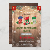 Invitation à l'échange de chaussettes de Noël (Devant / Derrière)