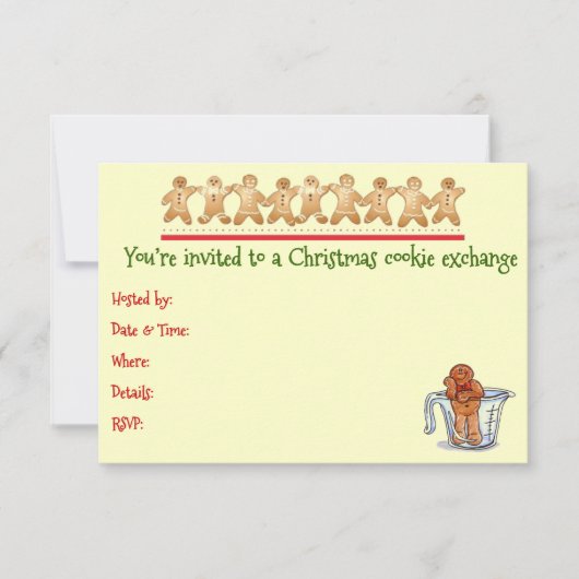 Invitation à l'échange de cookies de Noël (Devant)