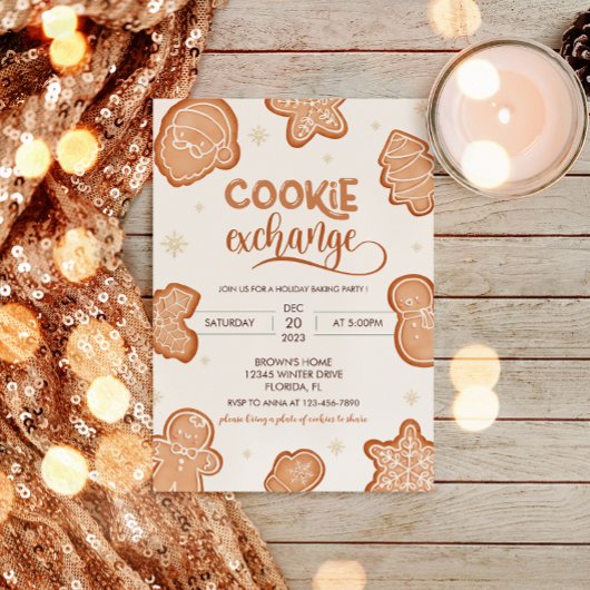Invitation à l'échange de cookies de Noël